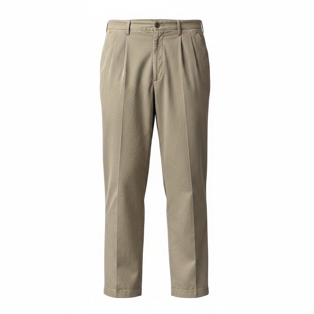 Gary Player Golf Pants Mens Sz 35X26.5 (measured)Khaki Pleated Front 100% Cotton